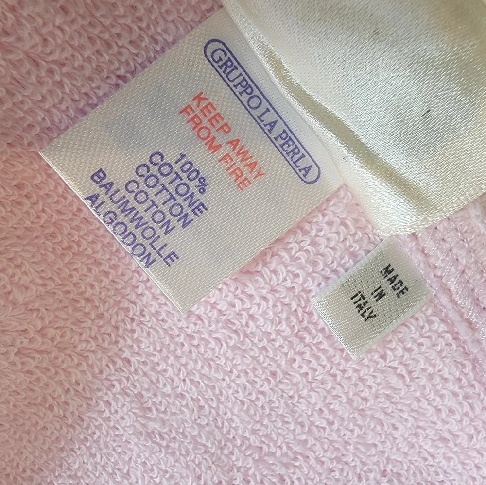 La Perla Terri cloth silk lace embroidery lilac lavender purple towel XL 54x35